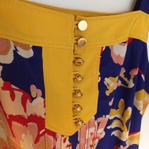 Tory Burch Blue and Yellow Floral Maxi Dress